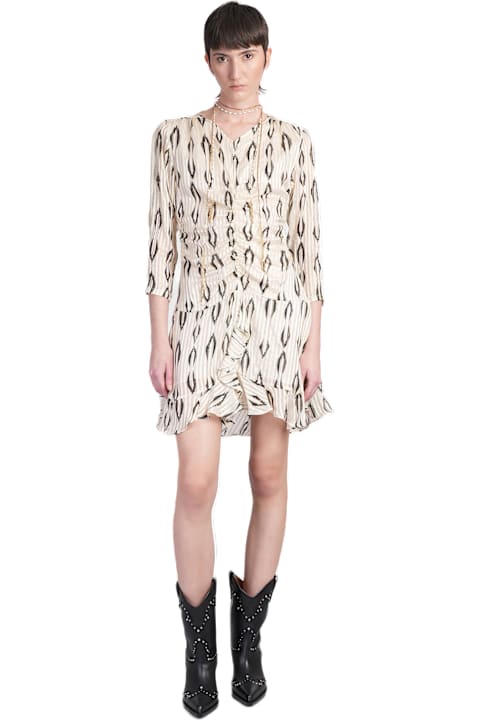 Homeware Isabel Marant Octavia Mini Dress In Beige Silk