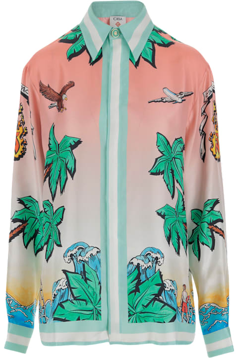 Casablanca Topwear for Women Casablanca Shirt In Pure Silk With Graphic Print