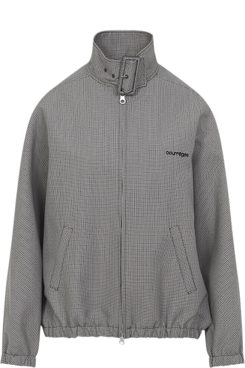 Courrèges for Kids Courrèges Buckle Houndstooth Bomber Jacket