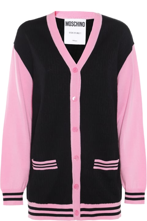 Moschino Sweaters for Women Moschino Black And Pink Wool Knitwear