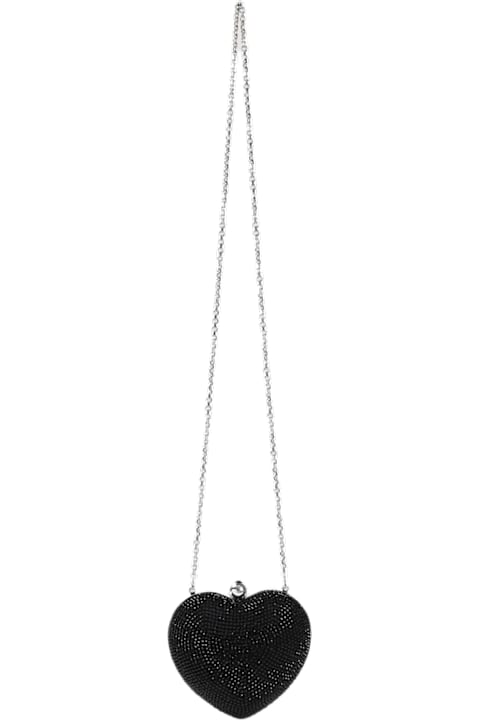 Mach & Mach Crystal Heart Hotfix Small Clutch | italist