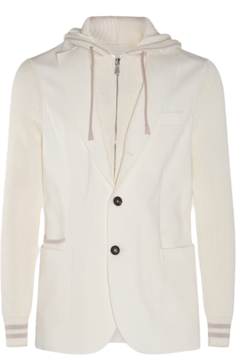 メンズ Eleventyのコート＆ジャケット Eleventy White Cotton Casual Jacket