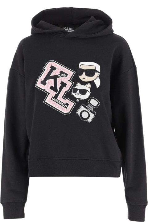 ウィメンズ Karl Lagerfeldのフリース＆ラウンジウェア Karl Lagerfeld Cotton Blend Sweatshirt With Logo