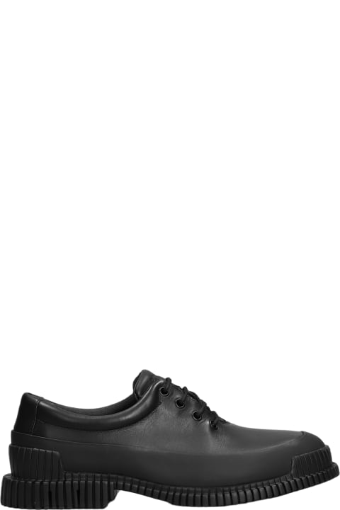 Pix Lace Up Shoes In Black Leather