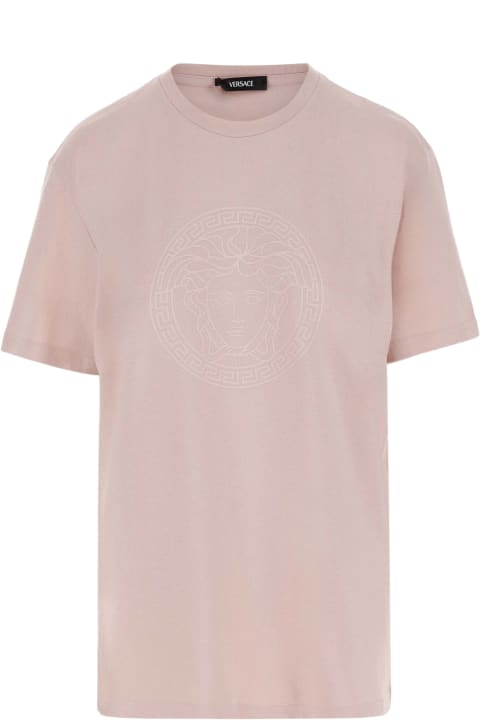 Sale for Women Versace Cotton Jersey T-shirt With Medusa