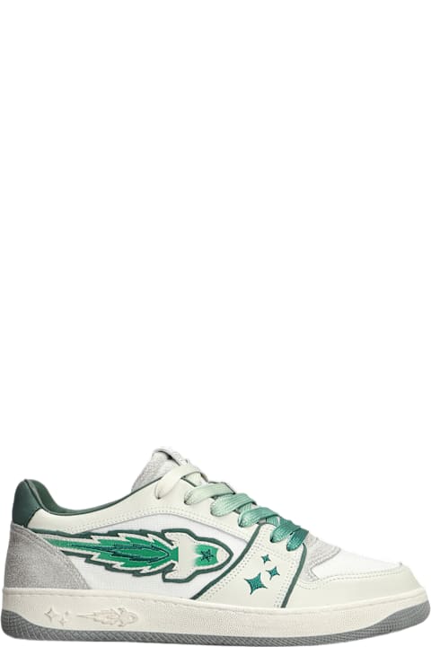 Enterprise Japan for Men Enterprise Japan Egg Rocket Sneakers In White Leather And Fabric