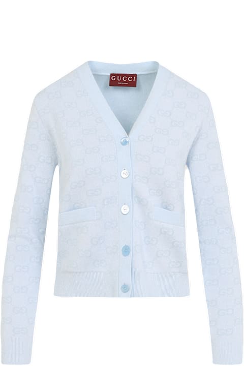 Gucci Sweaters for Women Gucci Fine Knit Gg Jacquard Cardigan