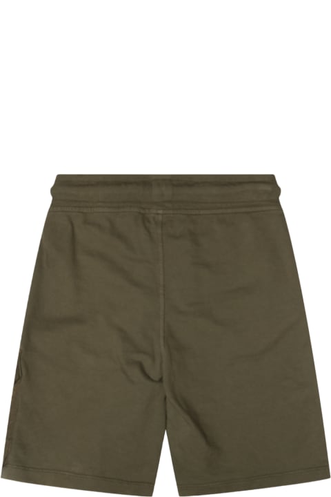 Bottoms for Girls C.P. Company Brown Green Cotton Shorts