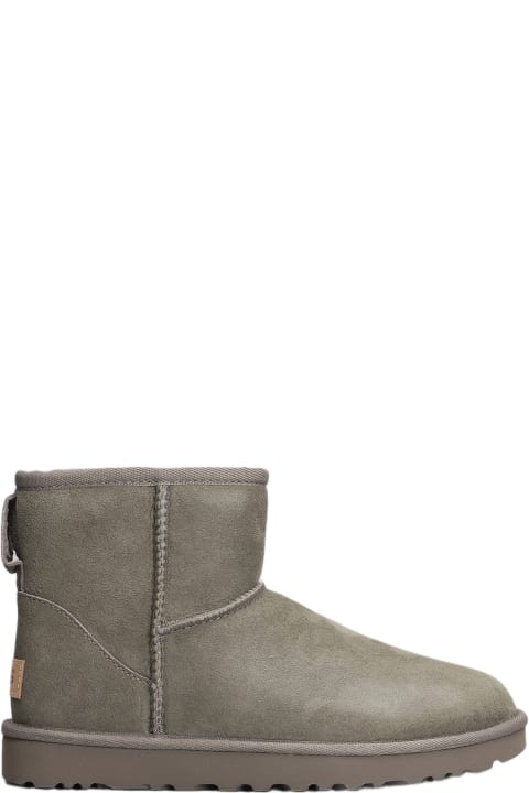 Fashion for Women UGG Classic Mini Ii Low Heels Ankle Boots In Grey Suede