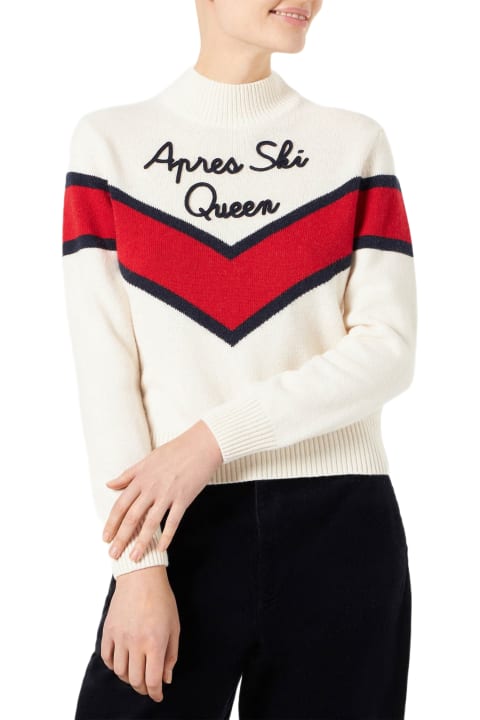 Fashion for Women MC2 Saint Barth Woman Half-turtleneck Sweater With Apres Ski Queen Embroidery