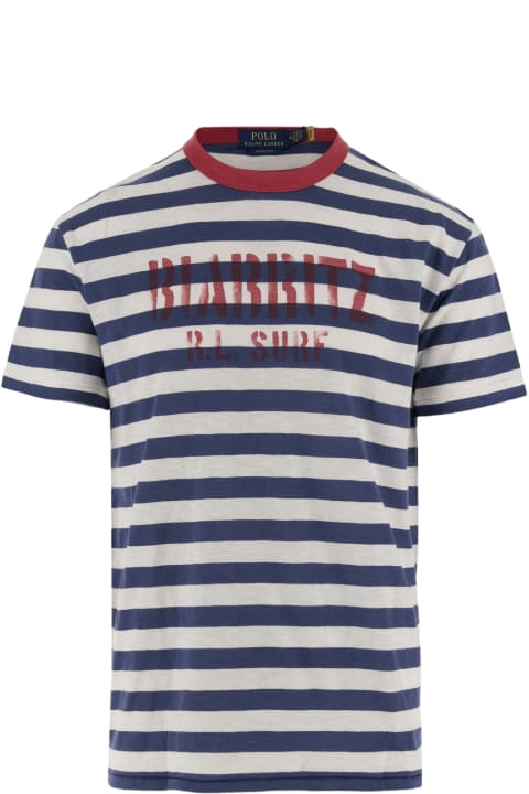 Fashion for Men Polo Ralph Lauren Cotton T-shirt With Striped Pattern And Logo Polo Ralph Lauren