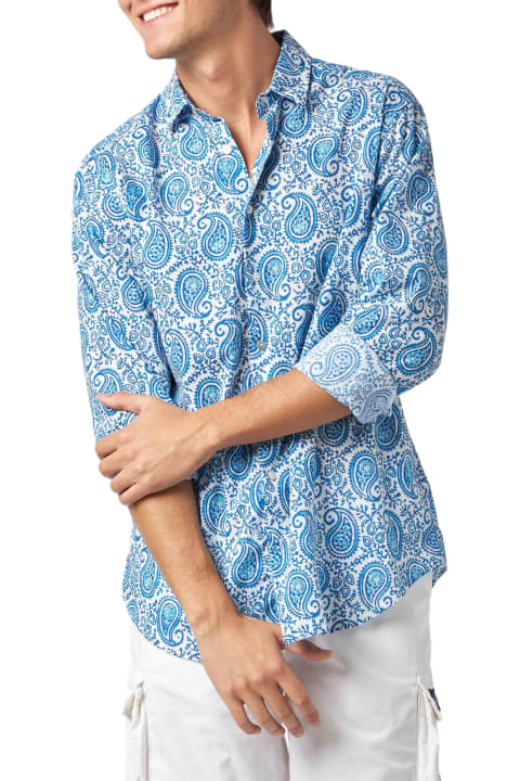 Homeware MC2 Saint Barth Man Muslin Cotton Sikelia Shirt With Paisley Print