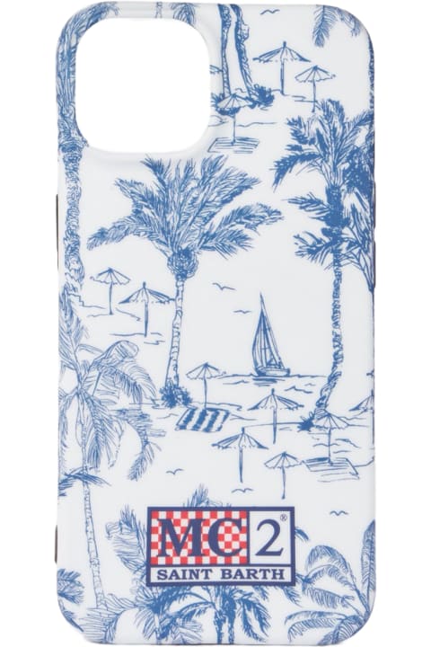 Hi-Tech Accessories for Women MC2 Saint Barth Cover For Iphone 13/14 With Toile De Jouy Print