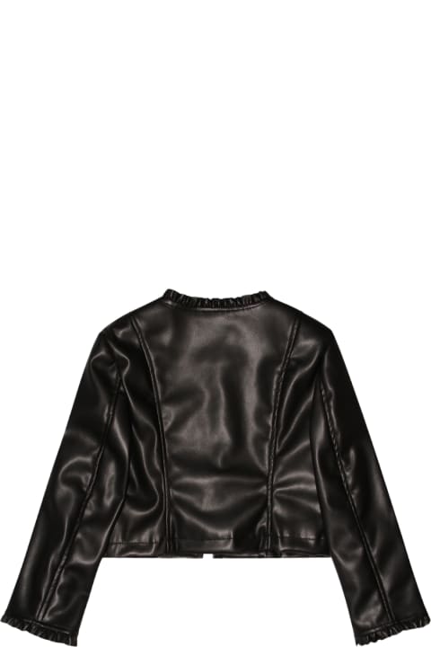 Chiara Ferragni Coats & Jackets for Girls Chiara Ferragni Black Cotton Casual Jacket