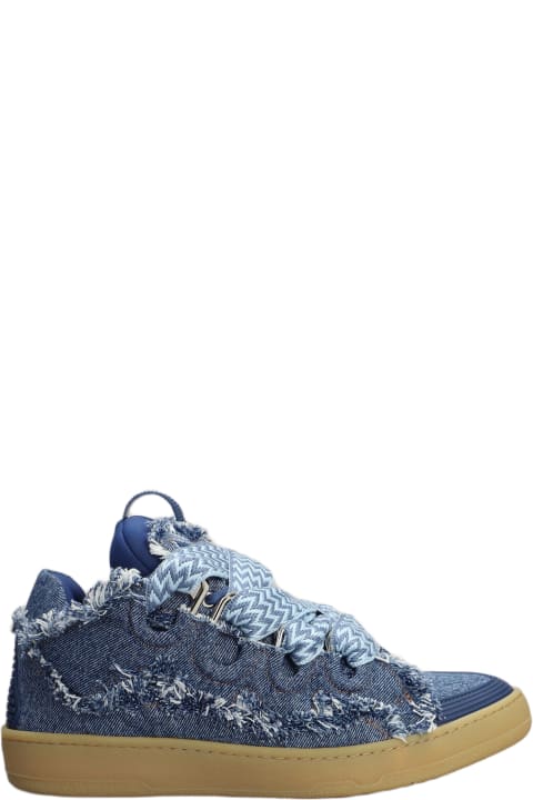 Fashion for Men Lanvin Curb Sneakers In Blue Cotton