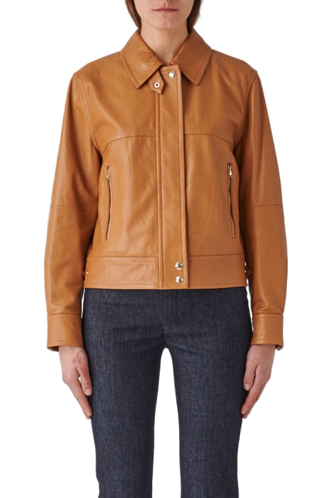 Max Mara Studio Coats & Jackets for Women Max Mara Studio Bacio Leather Jacket