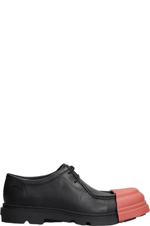 Camper Laced Shoes for Men Camper Junction Lace Up Shoes In Black Leather
