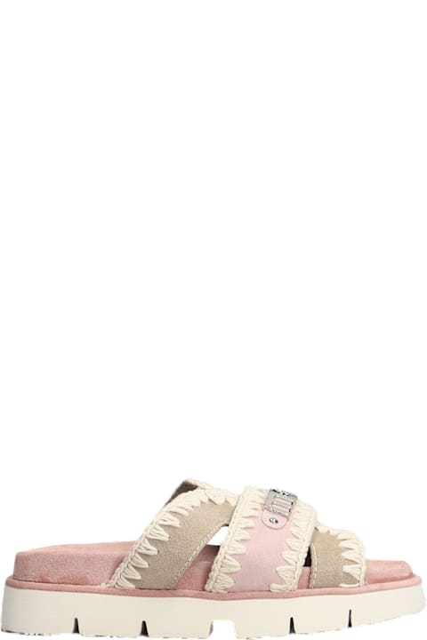 Mou Shoes for Women Mou Bio Sandal Flats In Rose-pink Suede