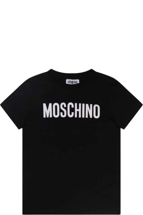 Moschino Topwear for Girls Moschino Black And White Cotton T-shirt