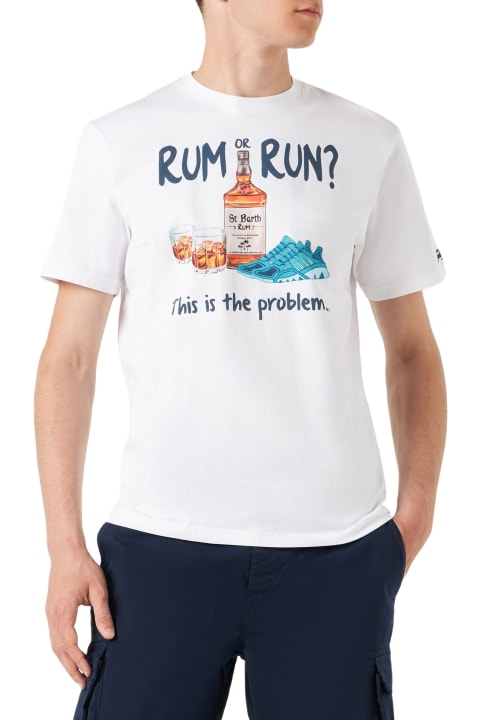 أدوات منزلية MC2 Saint Barth Man Cotton T-shirt With Rum Or Run Print