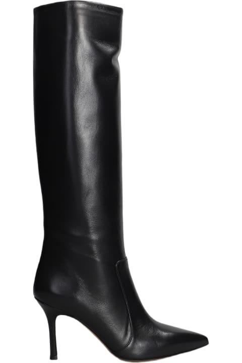 High Heels Boots In Black Leather