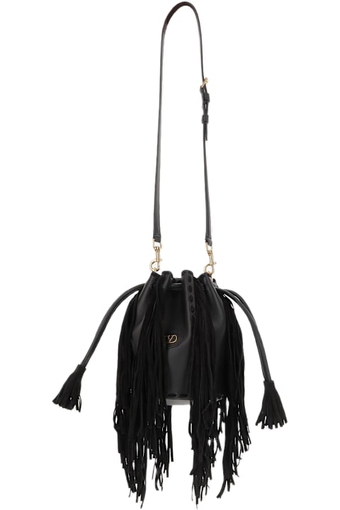 Valentino Garavani Shoulder Bags for Women Valentino Garavani Fringed Leather Shoulder Bag