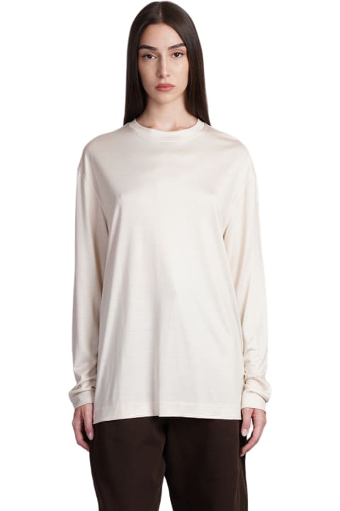 Lemaire for Women Lemaire T-shirt In Beige Silk