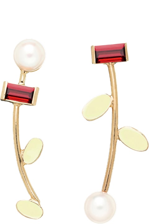 Aliita for Women Aliita Petalos Flor Rodonite Earrings