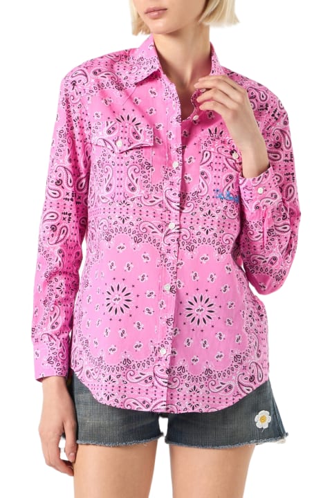 Fashion for Women MC2 Saint Barth Woman Pink Shirt With Bandanna Print