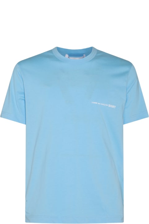 Clothing Sale for Men Comme des Garçons Blue Cotton T-shirt