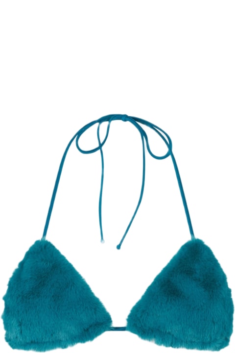 Homeware MC2 Saint Barth Woman Teal Green Furry Triangle Top Swimsuit