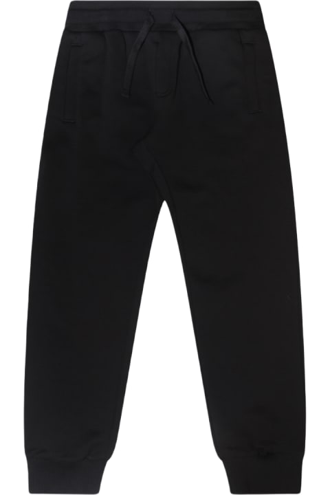 Dolce & Gabbana Bottoms for Boys Dolce & Gabbana Black Cotton Track Pants
