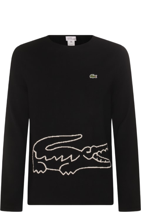 Comme des Garçons Sweaters for Men Comme des Garçons Black Wool Crocodile Sweater