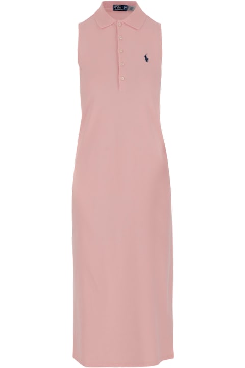Polo Ralph Lauren Clothing for Women Polo Ralph Lauren Stretch Cotton Long Dress With Logo