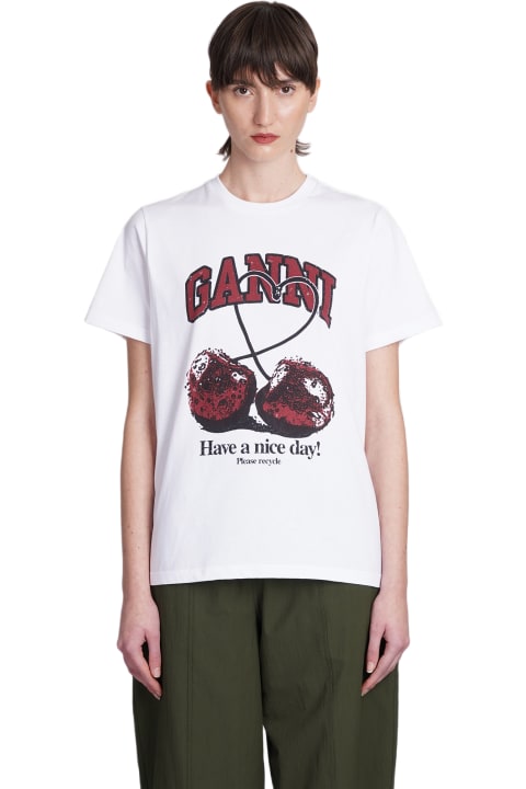 Ganni for Women Ganni T-shirt In White Cotton