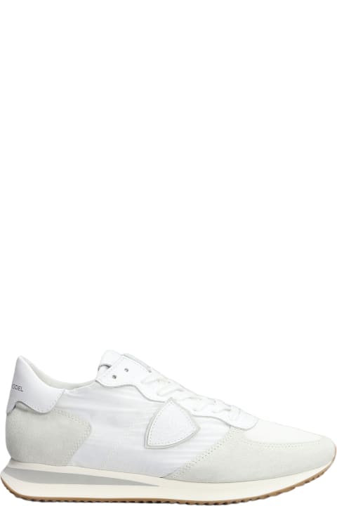 Philippe Model for Women Philippe Model Trpx Low Sneakers In White Suede And Fabric