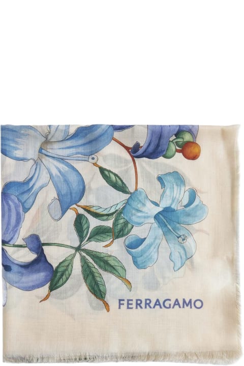 Ferragamo for Women Ferragamo Floral Print Cashmere Shawl