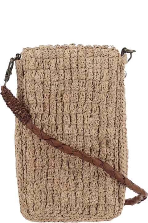 Fashion for Women Ibeliv Raffia Bag With Leather Details