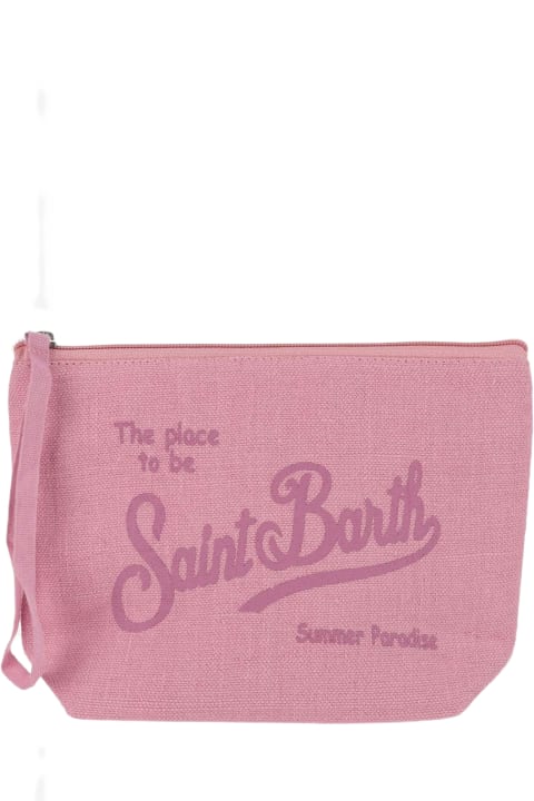 Clutches for Women MC2 Saint Barth Linen Clutch Bag With Logo