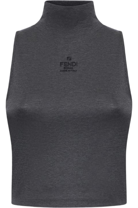 【専用】FENDI&DIOR Fendi Logo Cotton Mock Top | italist