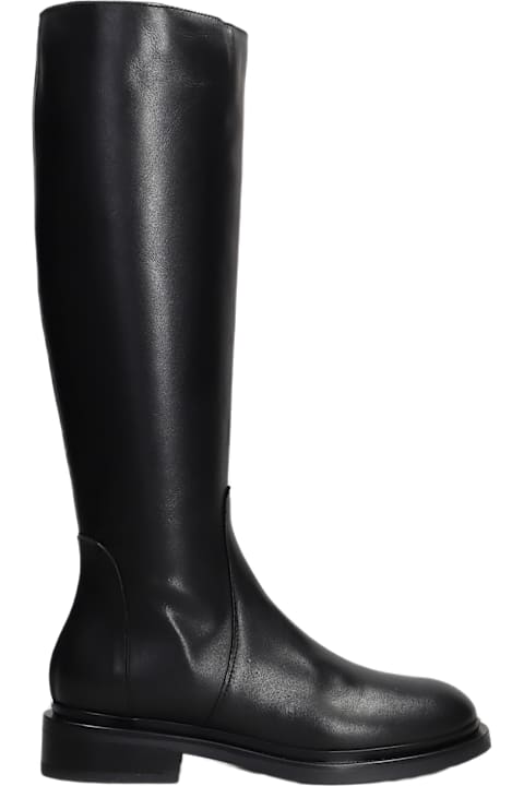 Julie Dee Shoes for Women Julie Dee Low Heels Boots In Black Leather