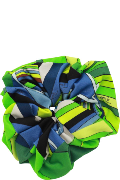 Pucci Hair Accessories for Women Pucci Green And Blue Scrunchie