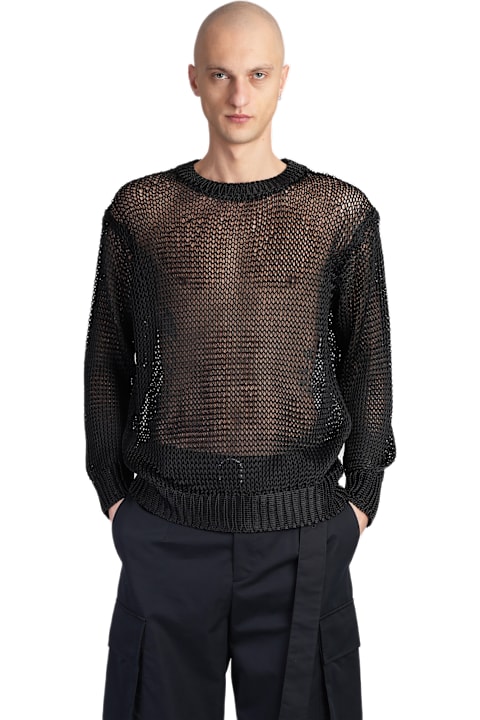 Jil Sander Sweaters for Men Jil Sander Cn Ls Jumper Knitwear In Black Silk