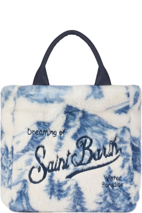 Homeware MC2 Saint Barth Furry Soft Mini Vanity Bag With Toile De Jouy Print
