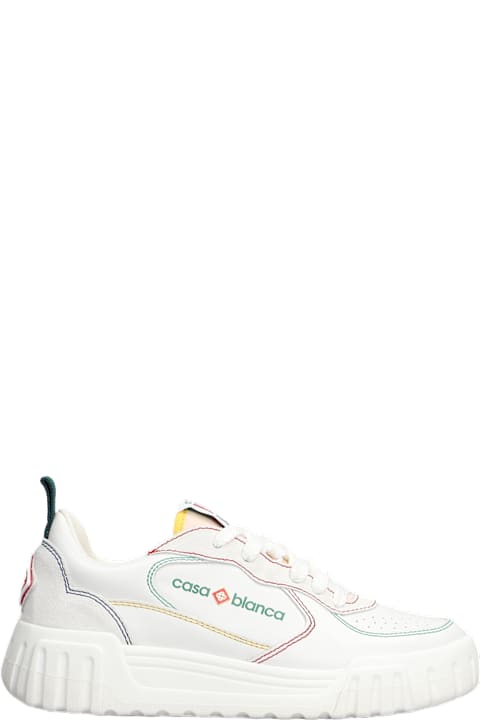 Casablanca Shoes for Women Casablanca Court Sneakers In White Leather