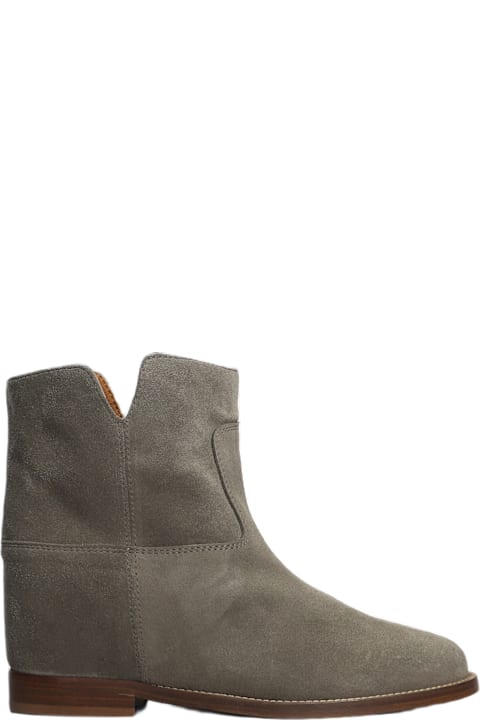 Homeware Via Roma 15 Ankle Boots Inside Wedge In Grey Suede