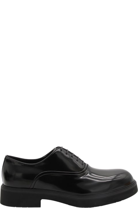 Ferragamo Laced Shoes for Men Ferragamo Black Leather Lace Up Shoes