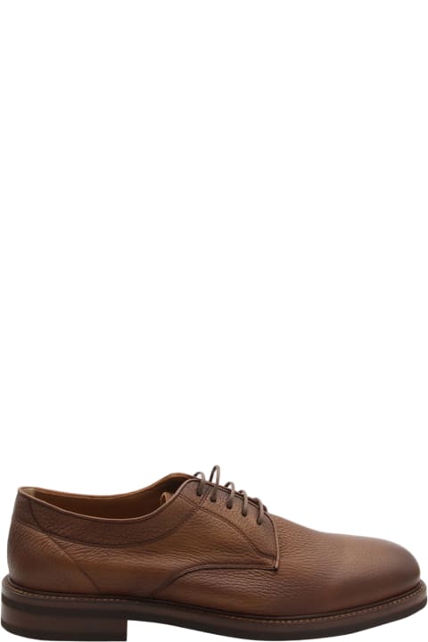 メンズ Brunello Cucinelliのローファー＆デッキシューズ Brunello Cucinelli Brown Leather Derby Shoes