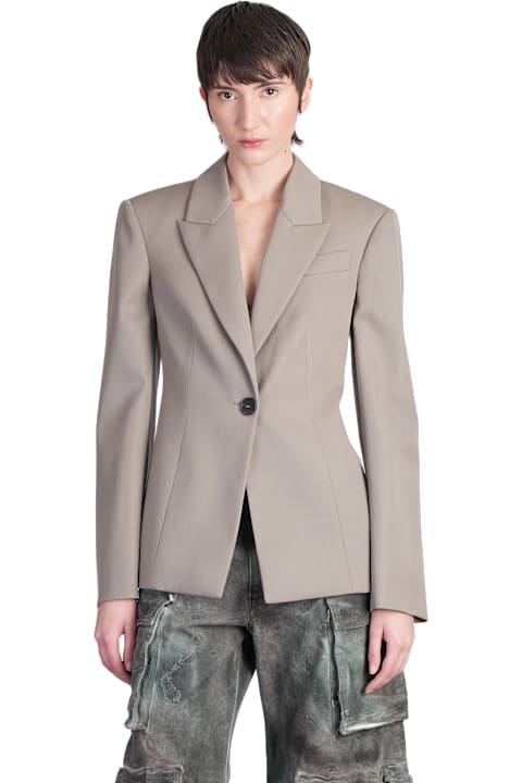 The Attico Coats & Jackets for Women The Attico Blazer In Taupe Wool