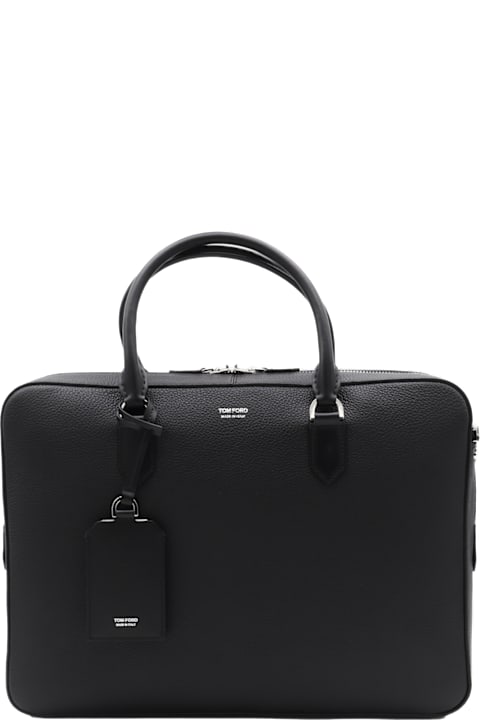 Homeware Tom Ford Black Leather Top Handle Bag